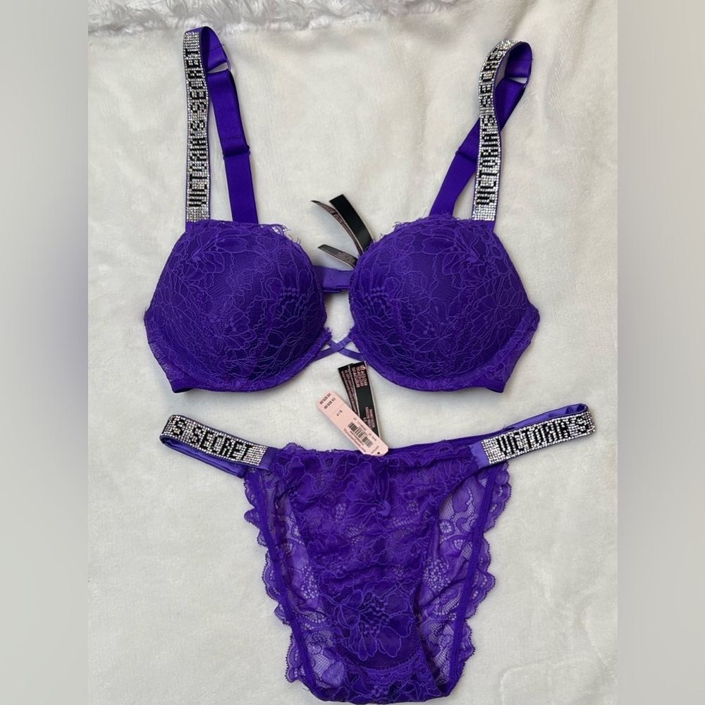 Purple sexy lace vs Bra & Panty set